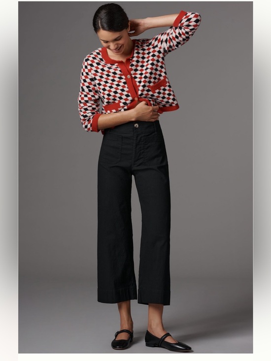 Maeve Pants - Anthropologie’s Maeve Colette Cropped Wide-Leg High-Rise Pants in Black